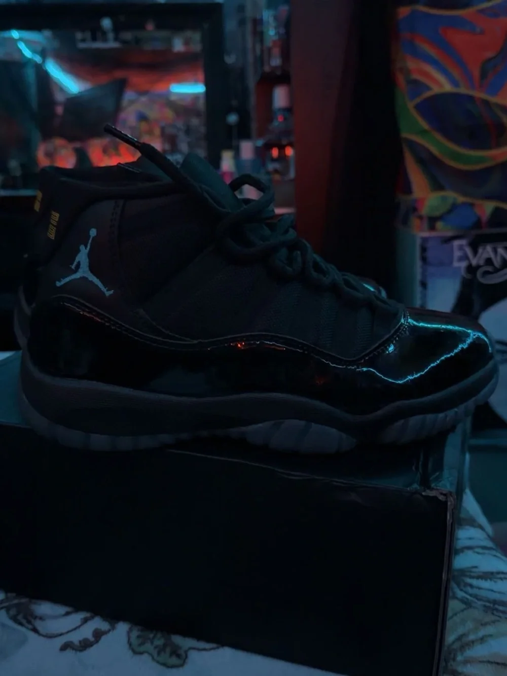 Jordan Black Patent Leather High-Top Sneakers